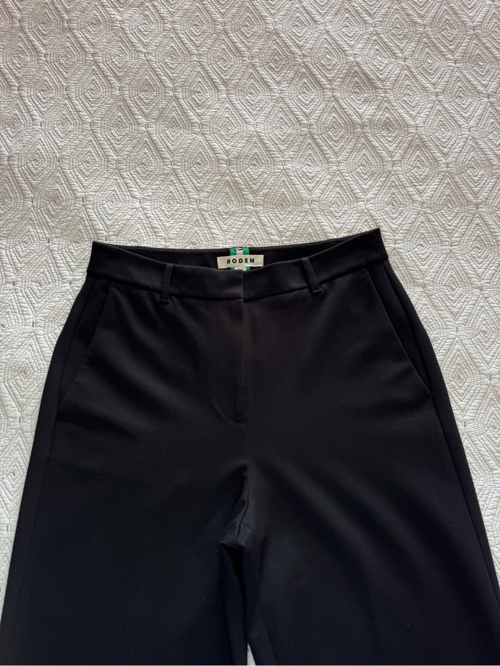 Boden Belgravia Ponte Pants Black Wide Leg Trousers Size 8 - Picture 5 of 15